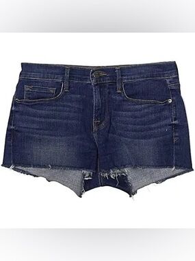 Frame Le Cut-Off denim shorts in a dark wash